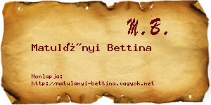 Matulányi Bettina névjegykártya